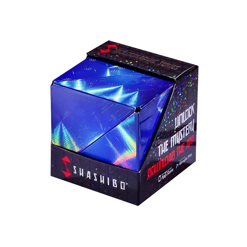 SHASHIBO Shape Shifting Box AwardWinning Patented Fidget Cube w 36 Rare Earth Magnets Transforms Into Over 70 Shapes Download Fun in Motion Toys Mobile App Holographic Vapor - Image 1