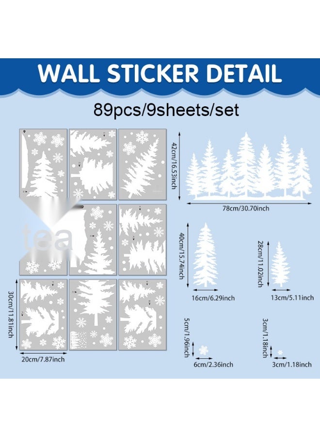 نيبمينينت زخرفة زجاجية بيضاء لنوافذ عيد الميلاد