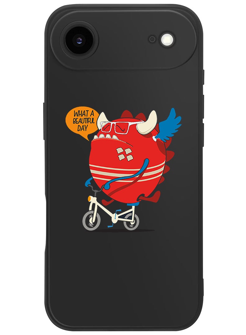 Theodor Protective Slim Fit Case Liquid Silicone Cover with Full Body Protection Anti-Scratch Shockproof Case For Apple iPhone 17 Air (Black) What a beautiful day - Image 1