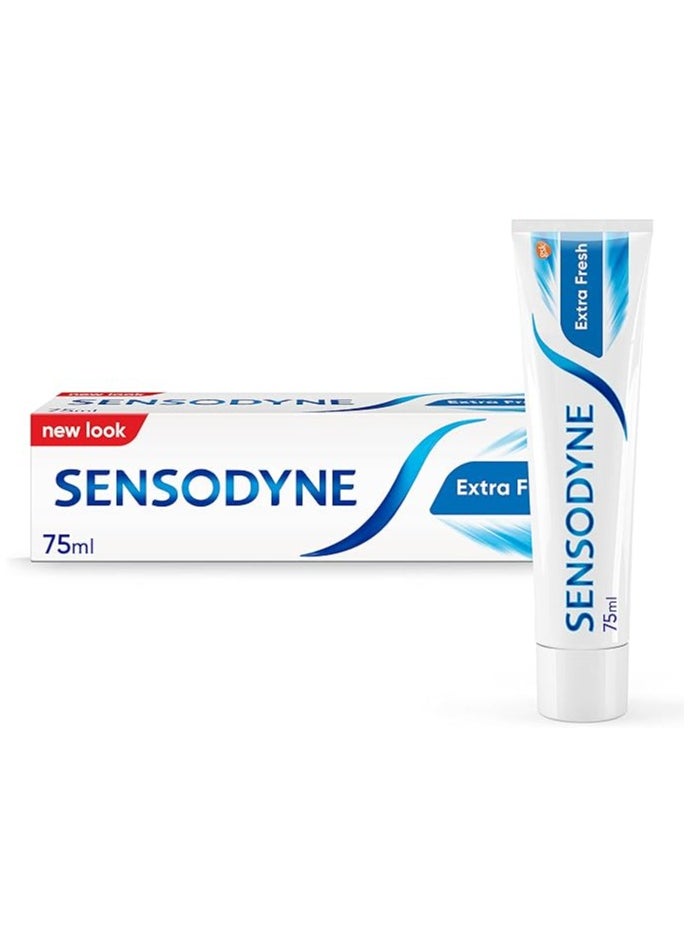 Sensodyne - Sensodyne Daily Care Toothpaste For Sensitive Teeth, Extra Fresh Flavour, 75 ml, 3 Pack - Image 1