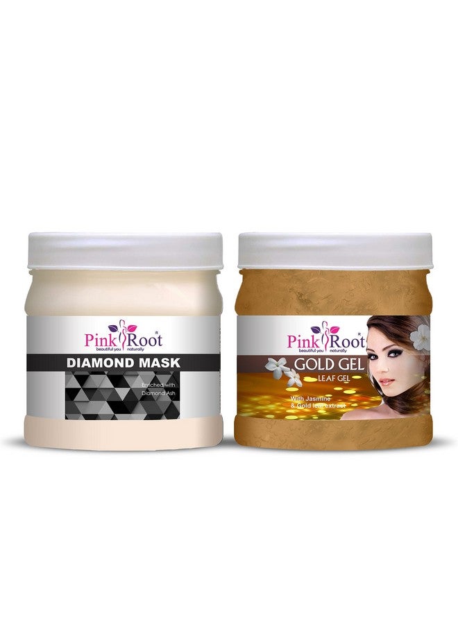 Pink Root Gold Gel 500gm with Diamond Mask 500gm - Image 1