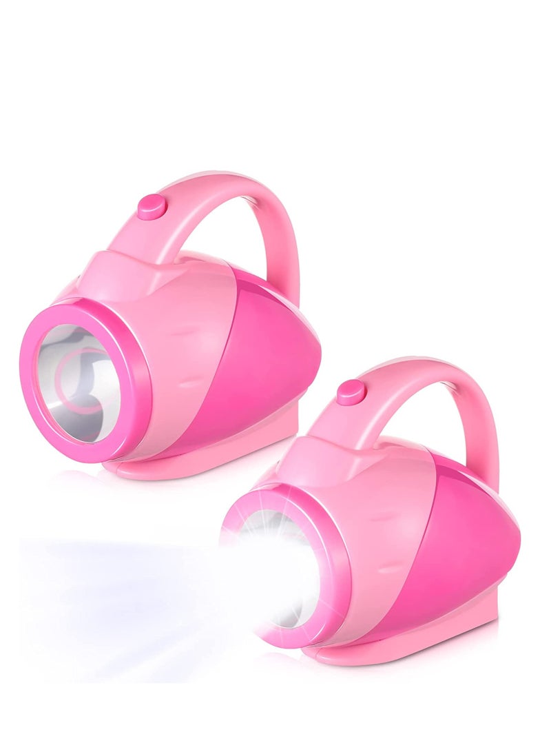 Excefore Kids Flashlight Glow in Dark Toddler Flash Light Easy Grip Handle Lightweight for Reading Camping Hiking Outdoor Activities Games Nature Exploration Pink 2PCS - Image 1
