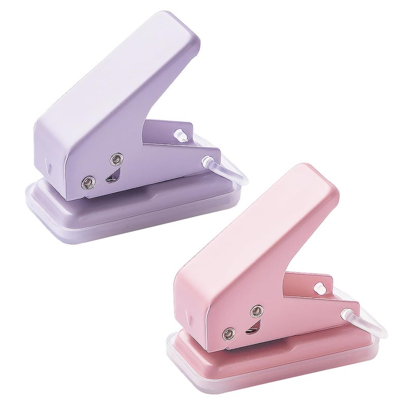 2 Pcs 6mm Single Hole Punch Pliers Portable Paper Punch For Card Scrapbooking Office School Supplies Color E - Image 1