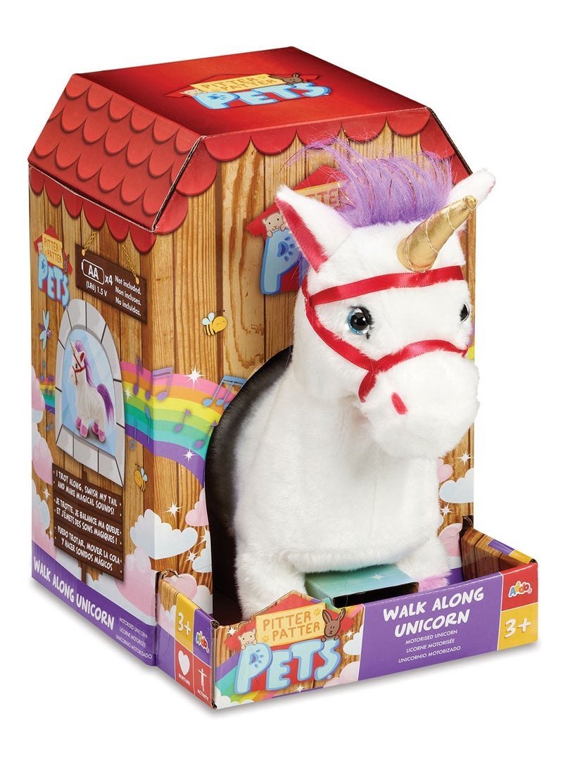 Addo Pitter Patter Pets Walk Along Unicorns Version 2, Battery Operated | Soft Toy | Interactive Plush Toy | Snuggling Plush Pet |Gift for Kids and Toddlers - Image 1
