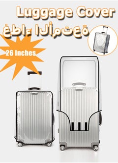 Generic Luggage Cover Protector PVC Clear  Plastic Suitcase Cover, Waterproof Dustproof Cover Protectors for Wheeled Suitcases Travel Luggage （26 Inch）  - Image 1