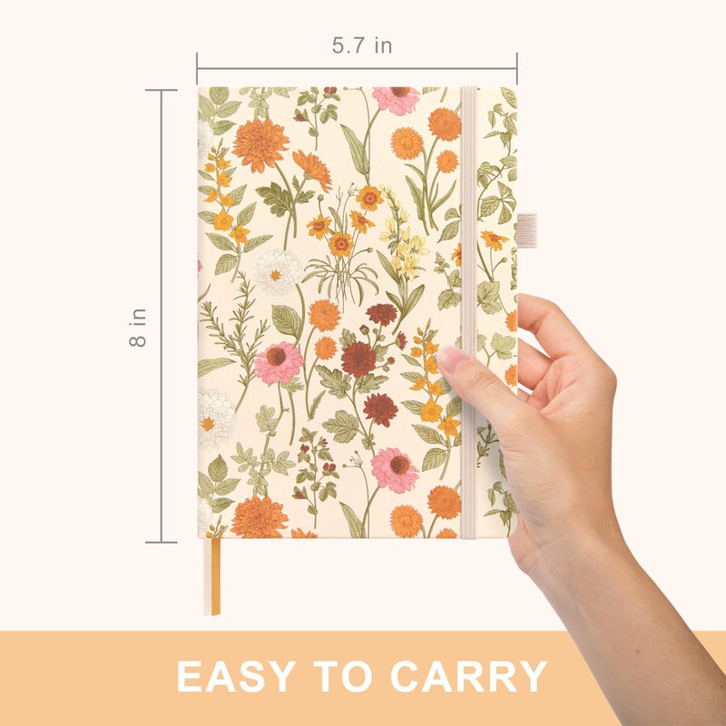&And Per Se ⩓ Per Se Bullet Dotted Journal, A5 Hardcover Aesthetic Notebook â€“ 160 Pages 100gsm Thick Dot Grid Paper, 3 Sticker Sheets â€“ Gift-Ready Journaling Kit for Women (Wild Flowers) - Image 2