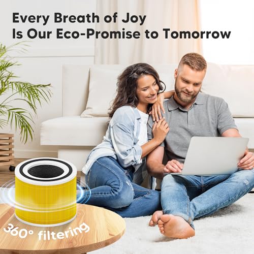 Funmit Core 300 Pet Care Replacement Filter for LEVOIT Core 300, Core 300S and Core 300-P Air Purifier, 3-in-1 H13 True HEPA Filter Replacement, Compared to Part # Core 300-RF-PA, 2 Pack, Yellow - Image 5