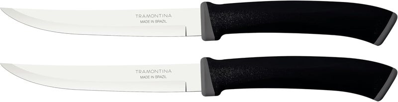 Tramontina Felice 2-Piece Plain Edge Steak Knives Set, Black - Image 2