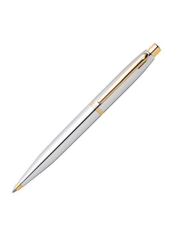 SHEAFFER - Sheaffer VFM 9422 Ballpoint Pen Polished Chrome with Gold Plated Trim | Premium Ballpen Silver - Image 1