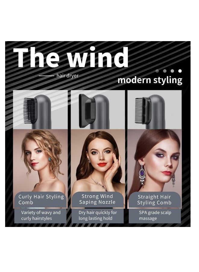 general Hair Dryer with Comb Compact Ionic Blowdryer Portable Travel Blow Dryer Thermostatic Quick Dry Hot and Cold Temperature 3 Wind Speed Adjustable (Grey) - Image 5