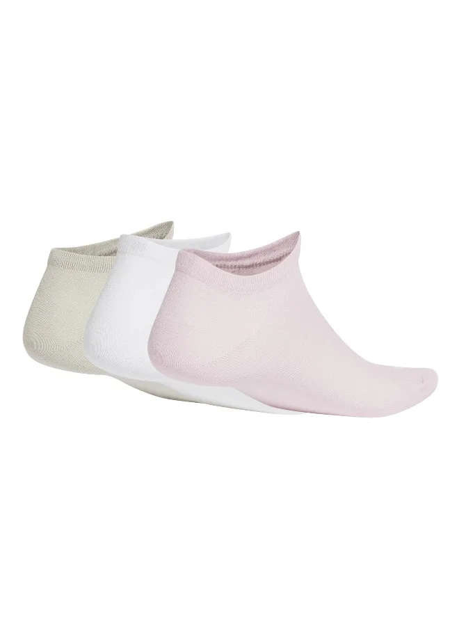 اديداس adidas thin linear 3 pair pack unisex no show socks