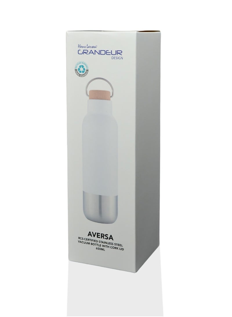 Hans Larsen AVERSA - Hans Larsen RCS Recycled Stainless Steel Insulated Water Bottle - White  - Image 4