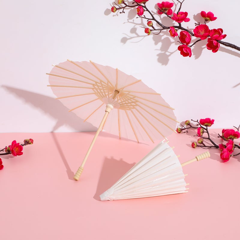2pcs Paper Umbrella Paper Parasol Holiday DIY Blank Umbrella Photography Prop for Wedding Bridal Party - Image 4