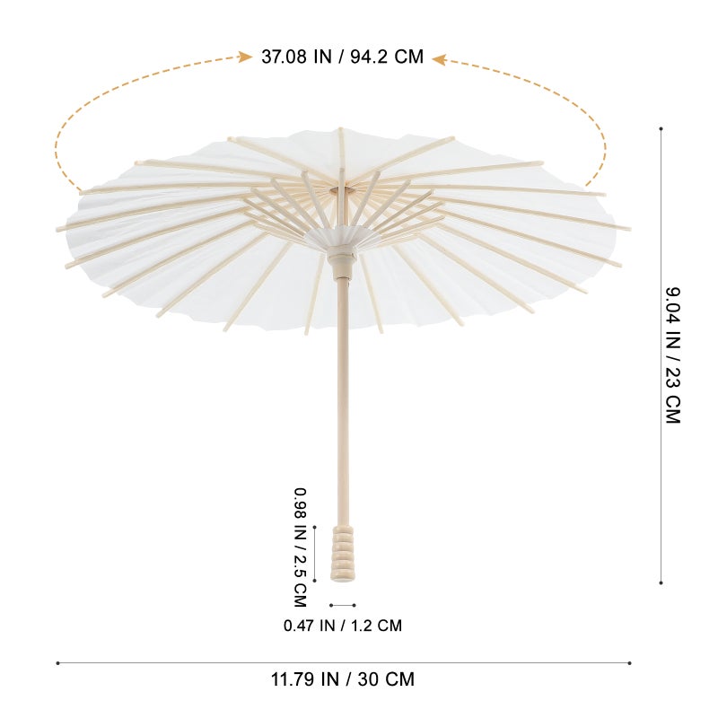 2pcs Paper Umbrella Paper Parasol Holiday DIY Blank Umbrella Photography Prop for Wedding Bridal Party - Image 2