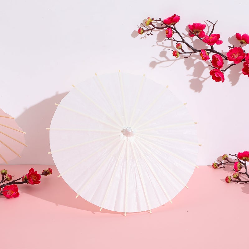 2pcs Paper Umbrella Paper Parasol Holiday DIY Blank Umbrella Photography Prop for Wedding Bridal Party - Image 3