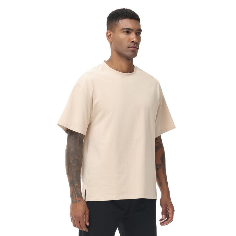 Muscle Killer Mens T Shirt Gym Workout Dry Fit Short Sleeve Athletic Fitness Lightweight Crew Neck Tee Shirts Casual Loose Fit Apricot - Image 3