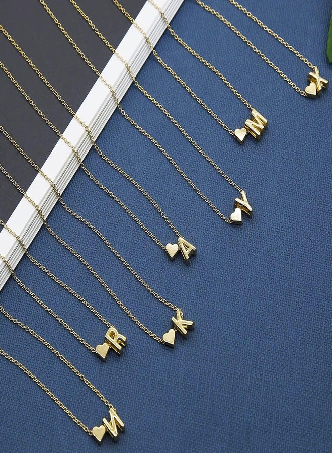 YANCHUN Make A Wish Necklace for Women Heart Initial Necklace Dainty Letter Necklace Trendy Alphabet Name Necklace Initial Pendant Necklace Birthday Christmas Gifts for Stocking Stuffers - Image 5