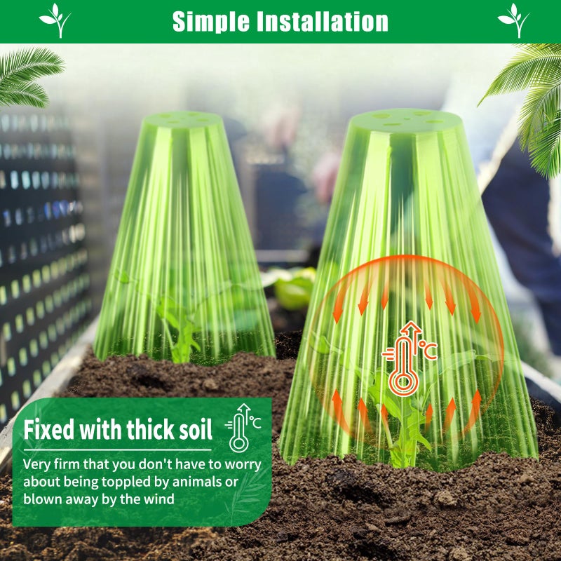 jixsloft 30 Pack Garden Cloches for Plants, Reusable Bell Plant Cover, Plant Covers Protectors from Animals Snails Birds Chickens Insect, 9.18" H X 7.56" D - Image 5