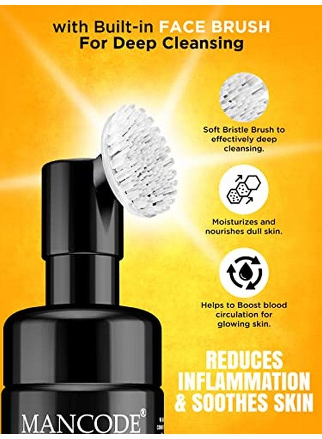 MAN CODE Detan Foam Face Wash With Built In Face Brush Detoxifying Removes Excess Oil & Tanned Skin Reduces Dullness And Puffiness No Paraben Sulphate Silicone 150 Ml Face Wash For Men (Pack Of 1)  - Image 4