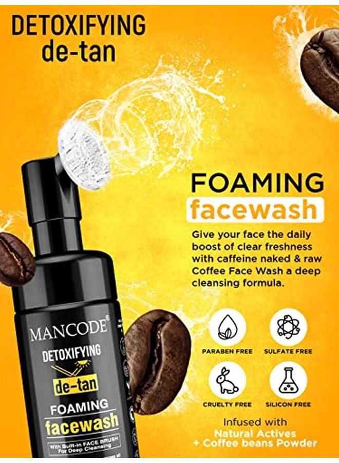 MAN CODE Detan Foam Face Wash With Built In Face Brush Detoxifying Removes Excess Oil & Tanned Skin Reduces Dullness And Puffiness No Paraben Sulphate Silicone 150 Ml Face Wash For Men (Pack Of 1)  - Image 3