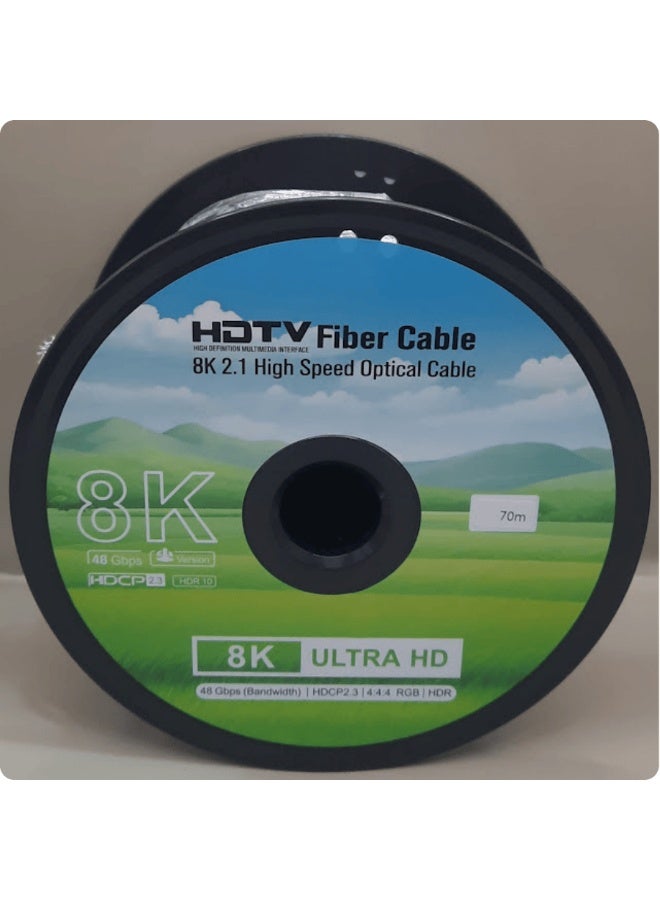 كابل ألياف ضوئية HDMI 2.1 بدقة 8K (70 متر) - Image 1