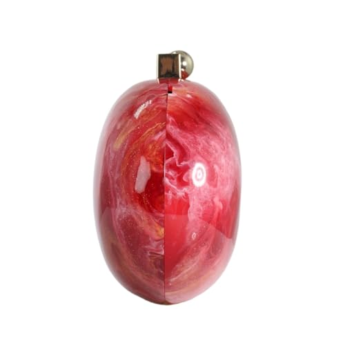 GSYPS Acrylic Evening Clutch Bag for Women Shell Shape Shoulder Crossbody Bag Glitter Marble Purse Handbag Red 1 - Image 3