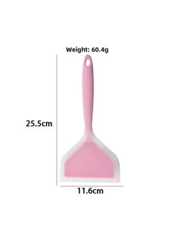 Silicone Jade Burning Shovel Non-Stick Special Shovel Thick Egg Burning Shovel Silicone Fried Shovel Wide Stick Shovel Fried Egg Shovel-Color:Pink