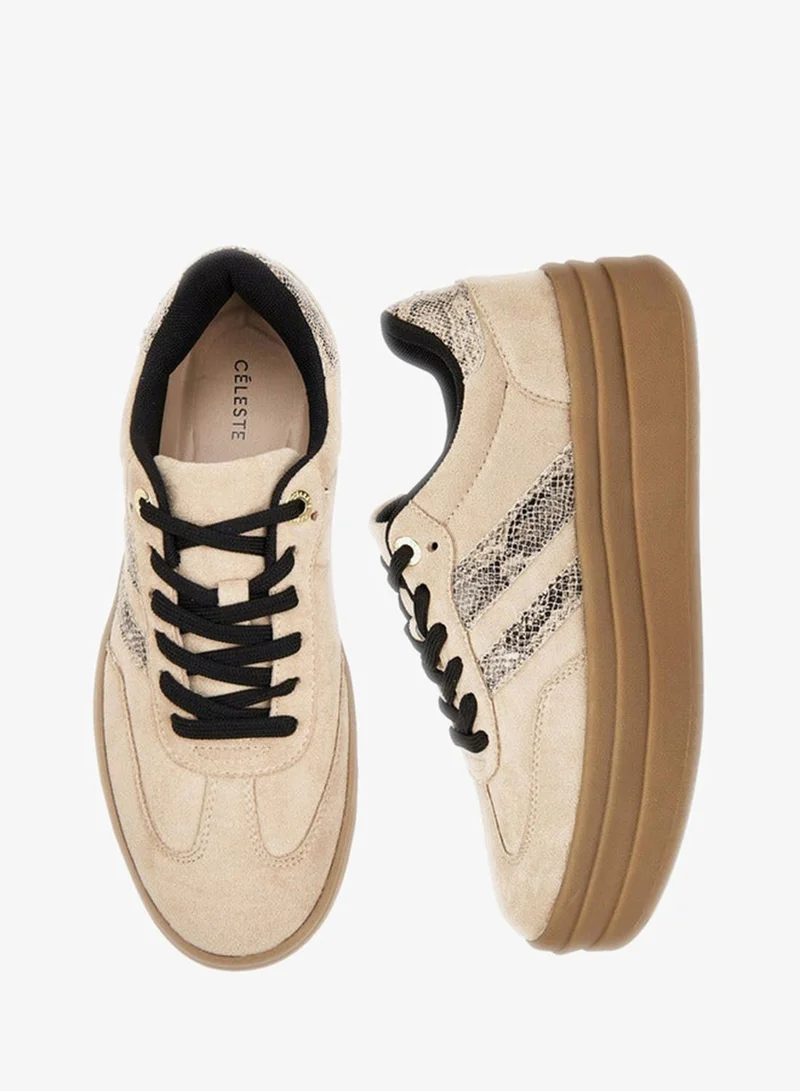 سيليست حذاء رياضي نسائي بأربطة مزين بالدانتيل