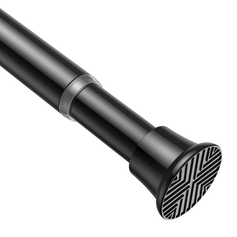 AIZESI Tension Rod 24 to 46 Inch, 1Pcs Black Tension Curtain Rod, Adjustable Spring Tension Rod No Drilling for windowï¼Œkitchenï¼Œclosetï¼Œdoorway - Image 1