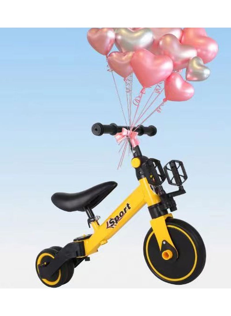 Swift 7 in 1 Toddler Bike with Push Handle,Tricycles for 1 to 3 Years Old, Toddler Tricycle with Push Handle for Boy Girl, Baby Bike Balance Bike with Adjustable Seat Height and Removable Pedal, Yellow  - Image 4