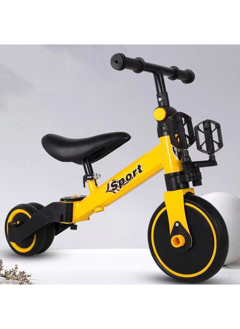 Swift 7 in 1 Toddler Bike with Push Handle,Tricycles for 1 to 3 Years Old, Toddler Tricycle with Push Handle for Boy Girl, Baby Bike Balance Bike with Adjustable Seat Height and Removable Pedal, Yellow  - Image 2