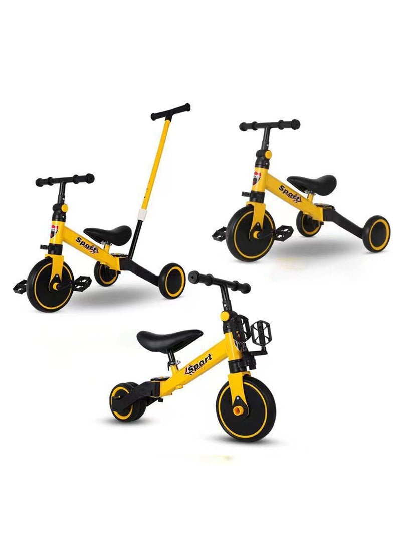 Swift 7 in 1 Toddler Bike with Push Handle,Tricycles for 1 to 3 Years Old, Toddler Tricycle with Push Handle for Boy Girl, Baby Bike Balance Bike with Adjustable Seat Height and Removable Pedal, Yellow  - Image 3