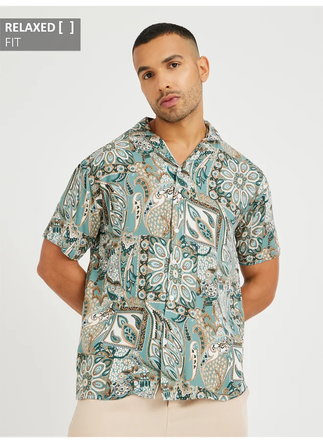 Styli Styli All Over Print Relaxed Fit Shirt