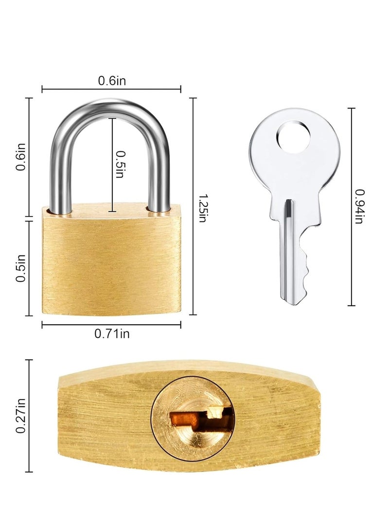 AKDC Mini Padlock Small Padlock 25MM Solid Brass Locks with 3 Keys for Luggage Lock,  (24 Pieces) - Image 2