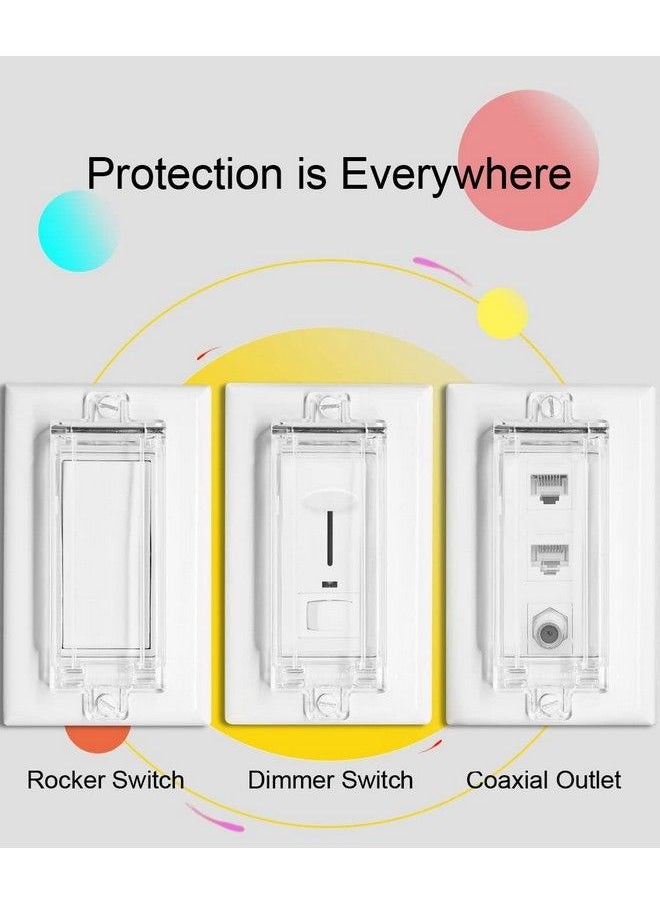 Light Switch Guard Ilivable Child Proof Rocker Switch Plate Cover Prevents Kids Or Accidental Turned On Off Switch While Allowing Access (Clear 2 Pack)