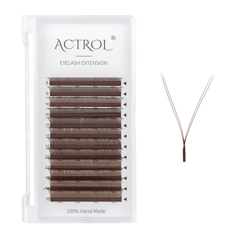 ACTROL YY Eyelashes Extension Lashes Brown D Curl 007mm 815mm Lash Volume Extension Easy Fans Y Shaped Premade Soft Eyelashes Supply
