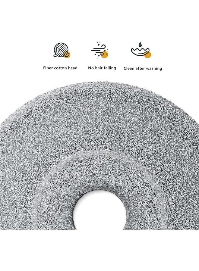 APPTRIN 5-Piece Circular Mop Cloth Replacement, Wet & Dry Household Cleaning Mop, Washable Microfiber Cloth Pad Mop Head, Used for Household Cleaning and Sweeping - Image 2