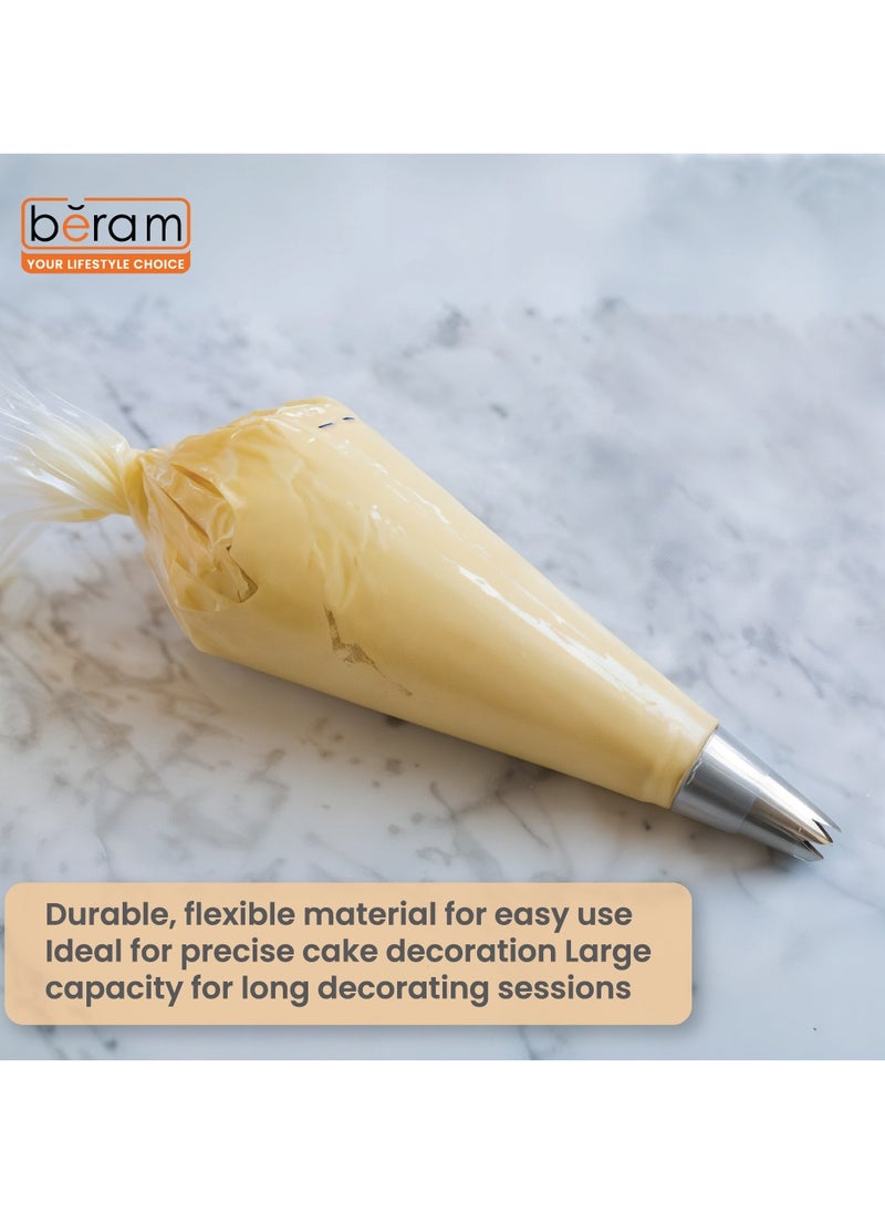 Beram 50 Pieces Clear Plastic Piping Bags, Pastry Bags, Icing Cones, Cake Decorating Tools, Disposable Fondant Storage Bags, Food-Grade, Reusable, Odourless  - Image 3