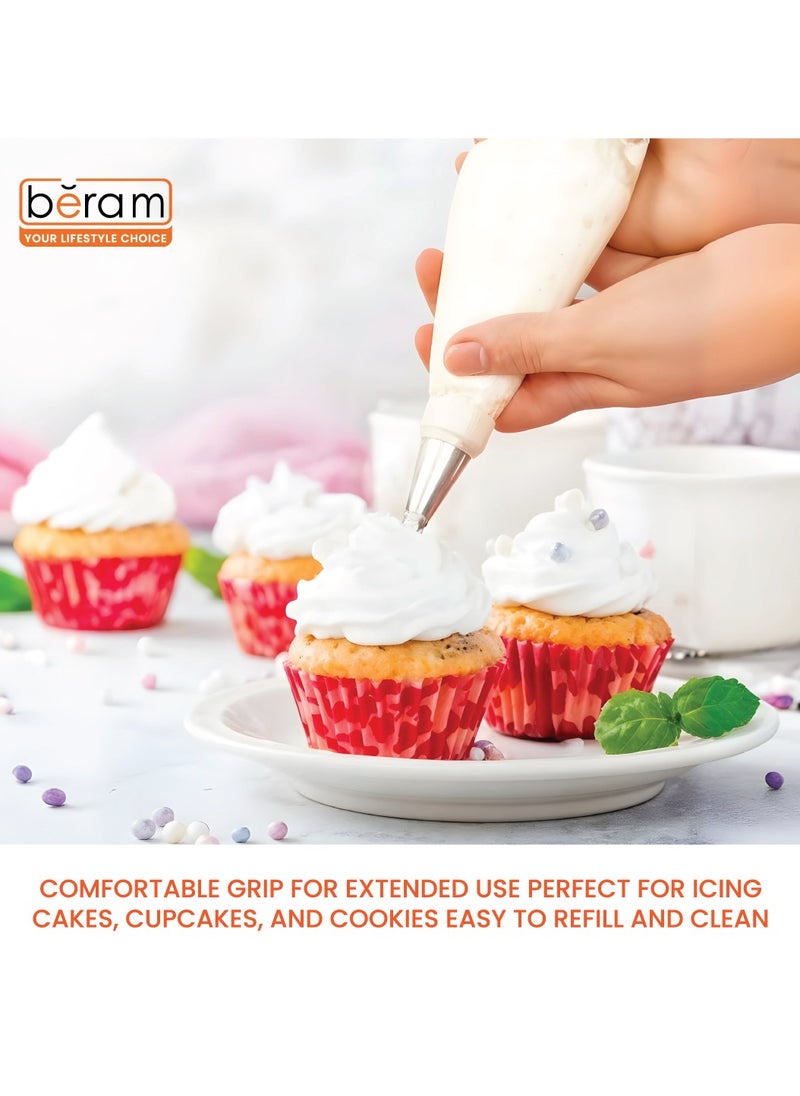 Beram 50 Pieces Clear Plastic Piping Bags, Pastry Bags, Icing Cones, Cake Decorating Tools, Disposable Fondant Storage Bags, Food-Grade, Reusable, Odourless  - Image 4