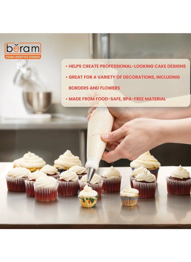 Beram 50 Pieces Clear Plastic Piping Bags, Pastry Bags, Icing Cones, Cake Decorating Tools, Disposable Fondant Storage Bags, Food-Grade, Reusable, Odourless  - Image 5
