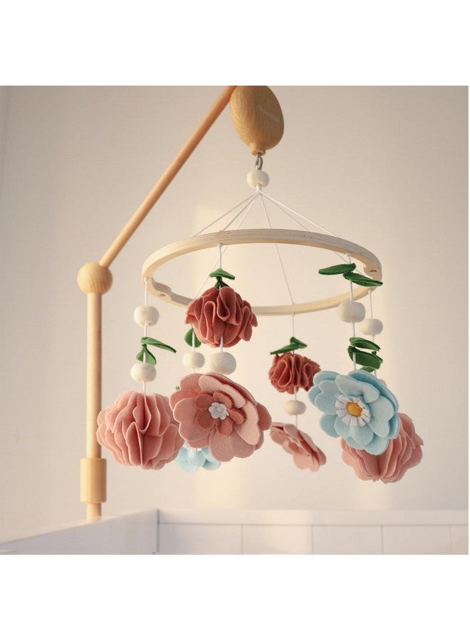 The Peanut Shell The Peanutshell Crib Mobile for Girls - Wooden Musical Baby Crib Mobile with 12 Lullabies, Wildflower Baby Floral Nursery Decor - Image 5