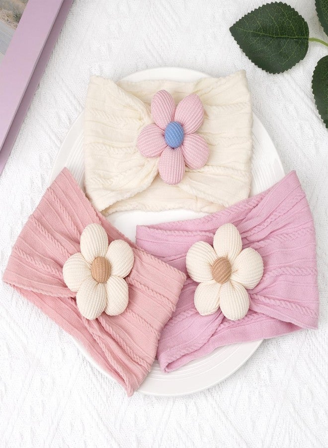 KRIVAZ Hair Bands for Baby Girl | Soft Stretchy Nylon Baby Headband with Flower | Cute Hair Accessories for Newborn, Infant, Toddler and Kids Girl - Image 2