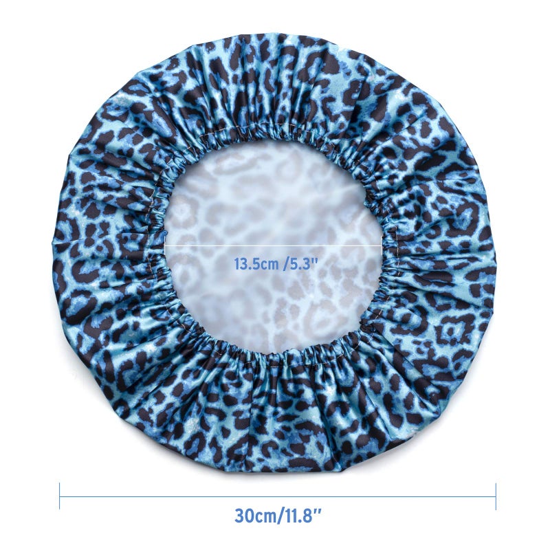 AmazerBath Shower Caps for Women, 4 PCS Waterproof Bath Caps, Elastic and Reusable Shower Hair Cap, Double Layers Hair Cap, Environmental Protection Bathing Caps - Image 5