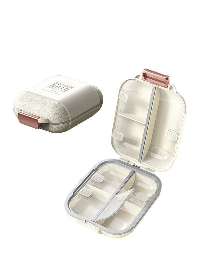 Daily Pill Organizer, Portable Pill Storage, Pill Case Organizer, Large Compartment Week Medication Holder Container with 7 Grid for Medicine Supplement, Fish Oil - Image 1