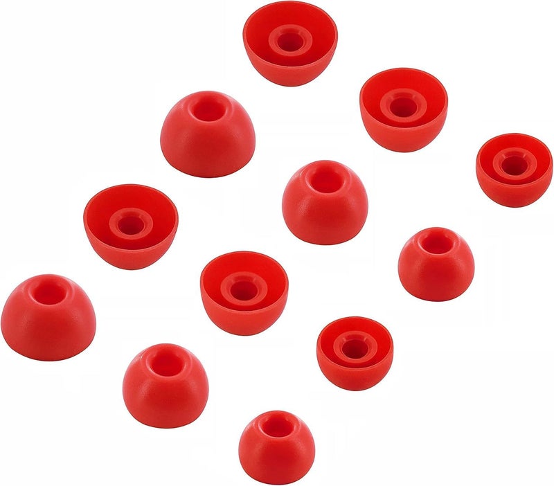 ALXCD Eartips Compatible with Beats Solo Buds, S/M/L 3 Sizes 6 Pairs Soft Silicon Earbuds Tips Replacement Ear Tips, Compatible with Beats Solo Buds 6 Pairs Transparent Red - Image 2