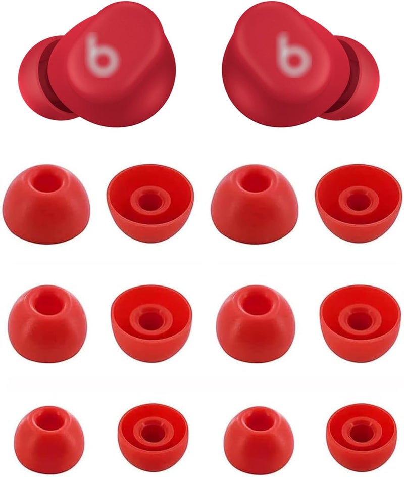 ALXCD Eartips Compatible with Beats Solo Buds, S/M/L 3 Sizes 6 Pairs Soft Silicon Earbuds Tips Replacement Ear Tips, Compatible with Beats Solo Buds 6 Pairs Transparent Red - Image 1