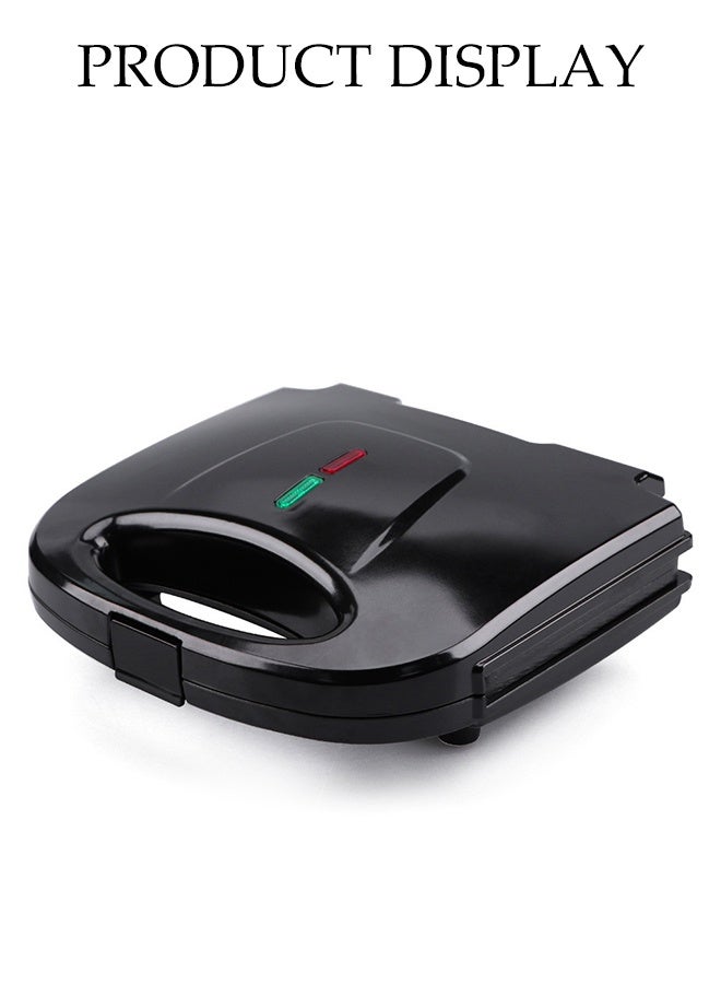 DUNISO Sandwich Maker，2 Slice Waffle Plates Grill，Personal Breakfast Bread Toaster， Non Stick，for Making Sandwiches, Bread Toast，Black - Image 5