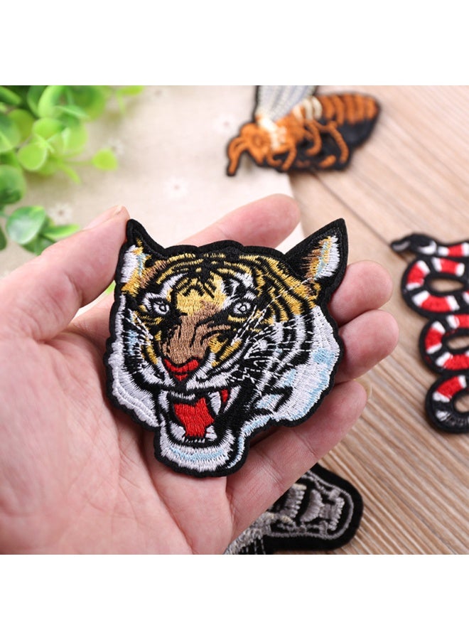 PAWSONIFY Embroidered Animal Patches, 4 Pieces, Tiger Patch, Cheetah Patch, Iron-On Applique for Clothes, Hats, Jeans, DIY - Image 5