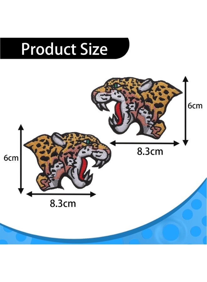 PAWSONIFY Embroidered Animal Patches, 4 Pieces, Tiger Patch, Cheetah Patch, Iron-On Applique for Clothes, Hats, Jeans, DIY - Image 3