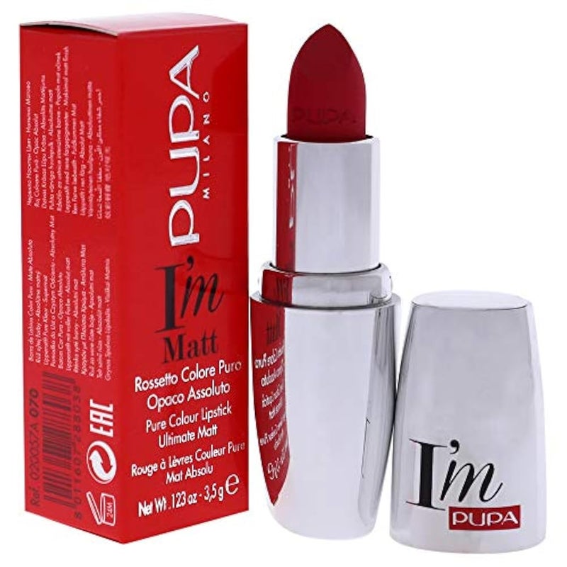 PUPA I'M MATT LIPSTICK CORAL RED NO 070 - Image 3